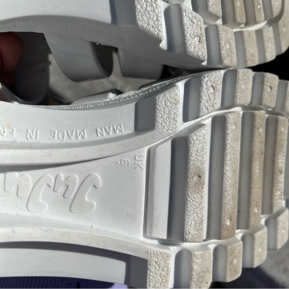 JuJu England Chunky Heel BABE Jelly Sandals White Women - Picture 5 of 9